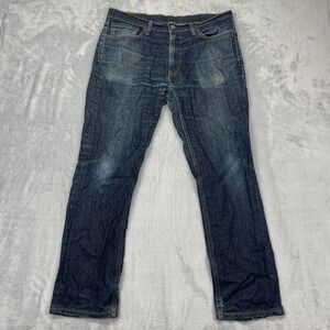 Levi's 541 Jeans Mens 36x32 Blue Denim Faded Dark Wash Mid Rise Straight Leg